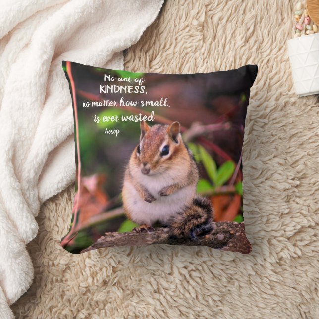 Acts Of Kindness Inspirational Quote Chipmunk  Cushion (Blanket)