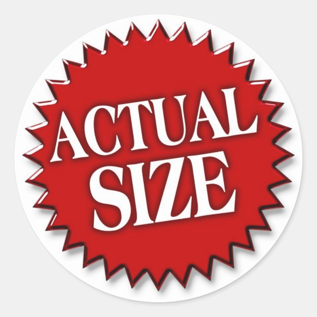 Actual Size Classic Round Sticker (Front)