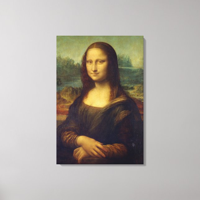 Actual Size of Mona Lisa painting in wrap canvas Print (Front)