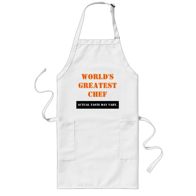 Actual Taste May Vary Long Apron (Front)