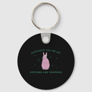 Actually All Of My Systems Are Nervous Funny Menta Key Ring