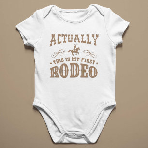Actually This Is My First Rodeo Baby Bodysuit