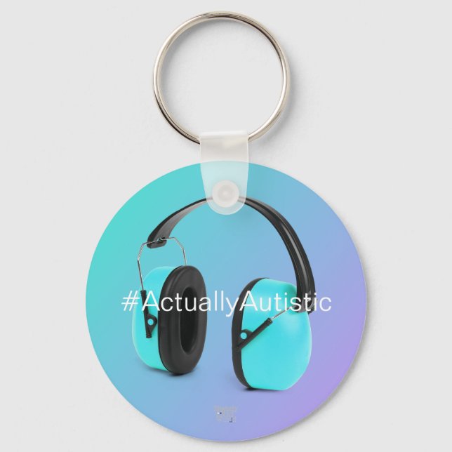 '#ActuallyAutistic' Autism / Neurodiversity Key Ring (Front)