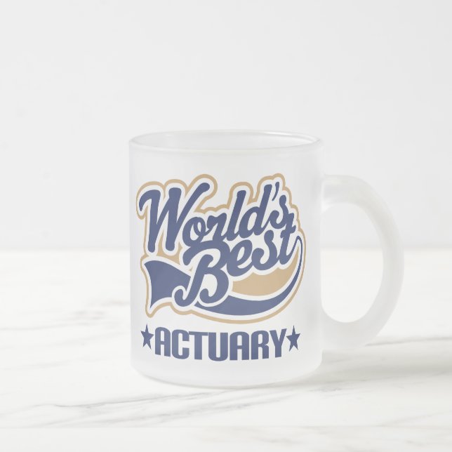 Actuary Gift Frosted Glass Coffee Mug (Right)