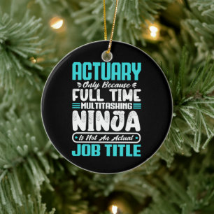 Actuary Job Title Profession Funny Skills Analyst Ceramic Tree Decoration