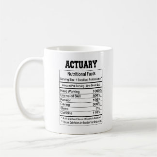 Actuary Nutrition Facts Coffee Mug