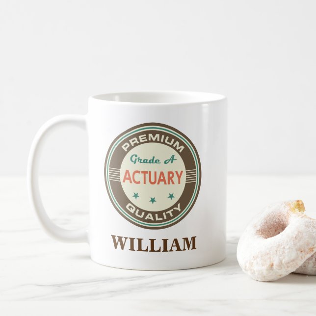 Actuary Personalised Office Mug Gift (With Donut)