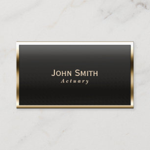 Actuary Royal Gold Border Business Card