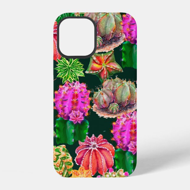 ?actus seamless floral pattern background, wallpap iPhone case (Back)