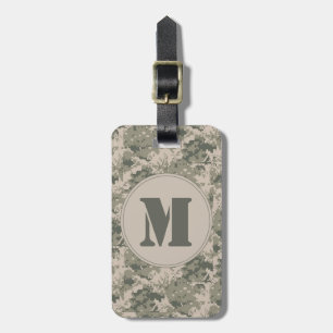 ACU Camo Camouflage Digital Monogram Luggage Tag