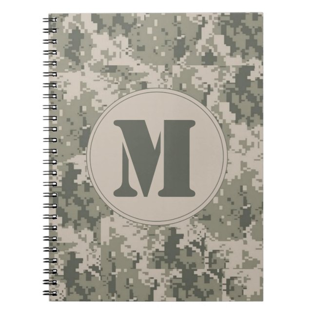 ACU Camo Camouflage Monogram Initial Note Book (Front)