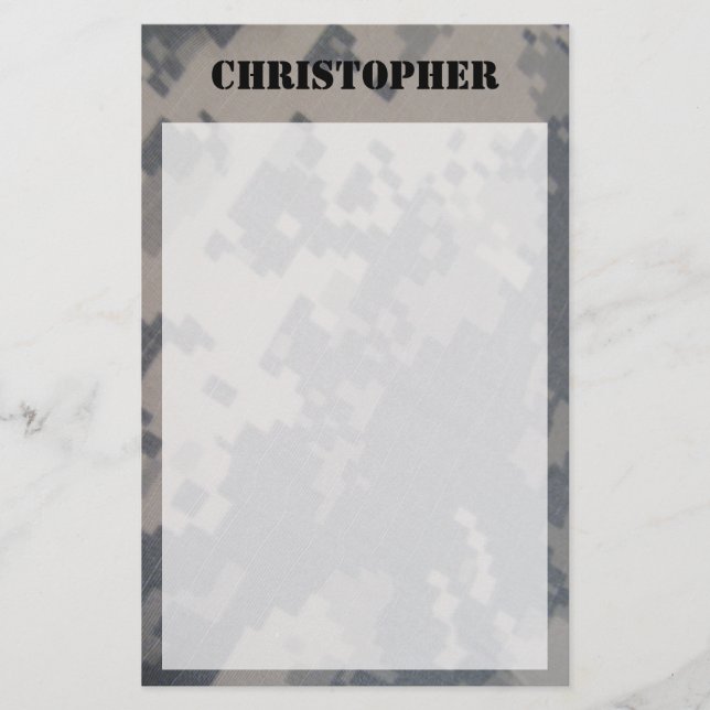ACU Camo Personalised Stationary Stationery (Front)