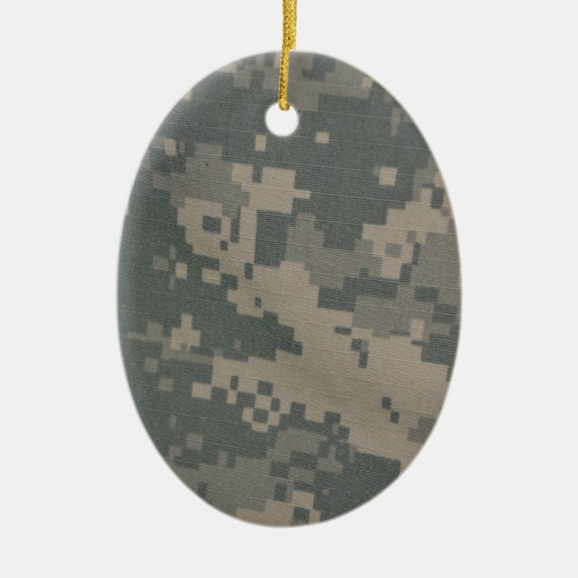 Acu Pattern Camouflage Troops Digital Art Peace Ceramic Tree Decoration (Front)