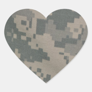 Acu Pattern Camouflage Troops Digital Art Peace Heart Sticker