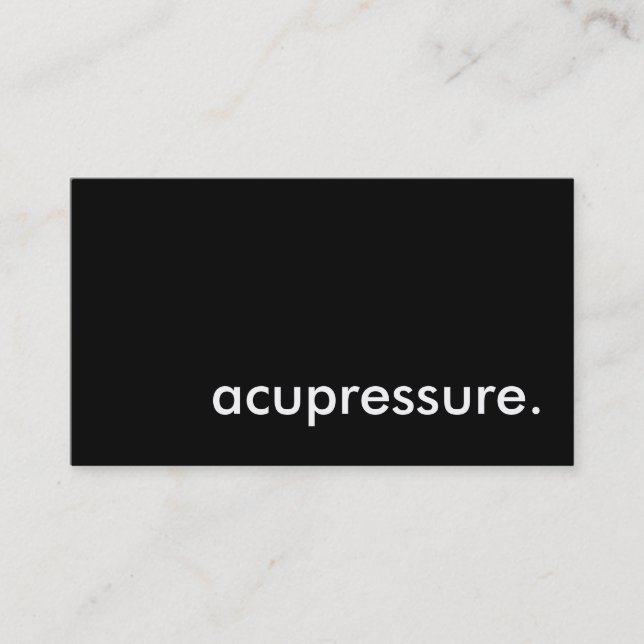 acupressure. business card (Front)