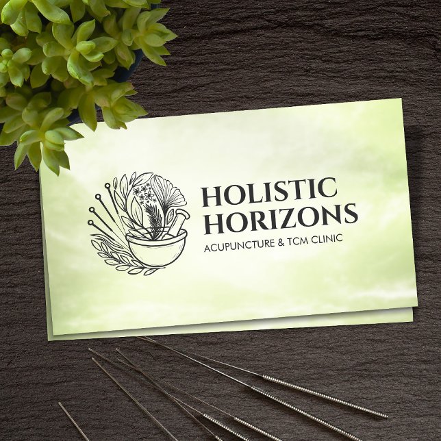 Acupuncture and Herbal Medicine illustration Business Card (Creator Uploaded)