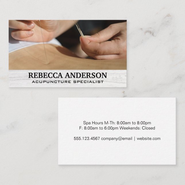 Acupuncture Back Session | Holistic Medicine Appointment Card (Front/Back)