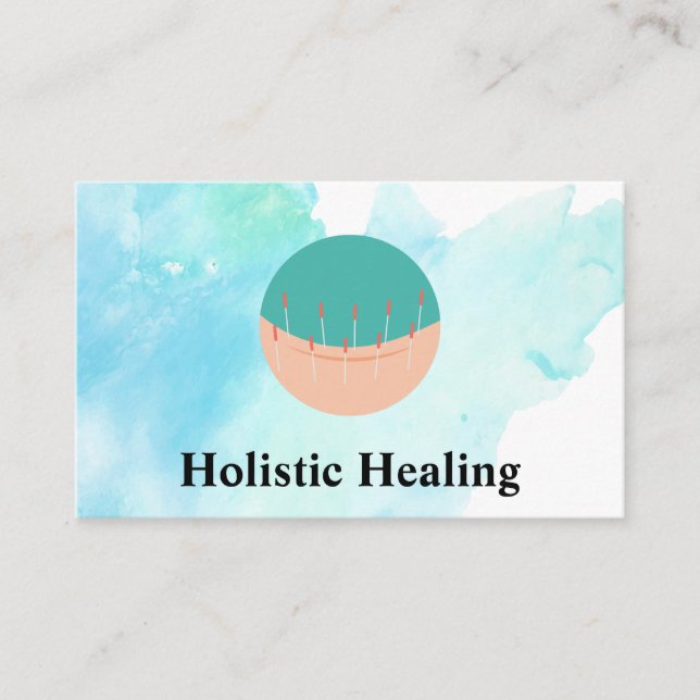 Acupuncture Back Session Logo Business Card (Front)