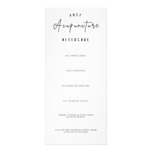 Acupuncture Before Treatment Checklist & Aftercare Rack Card