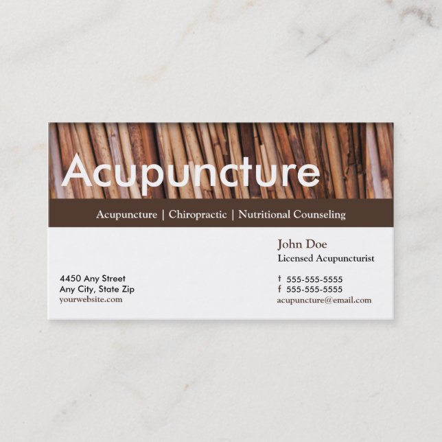 Acupuncture Business card appointment card (Front)