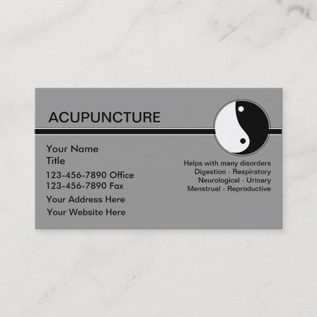 Acupuncture Business Cards (Front)