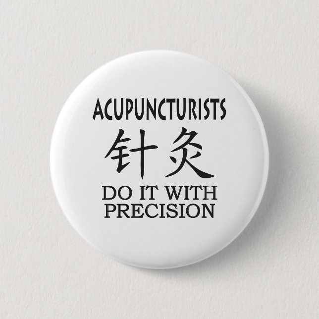 Acupuncture Chinese Symbol 6 Cm Round Badge (Front)