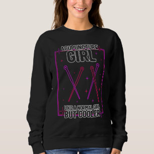 Acupuncture Girl Retro Needle Women Therapist TCM  Sweatshirt