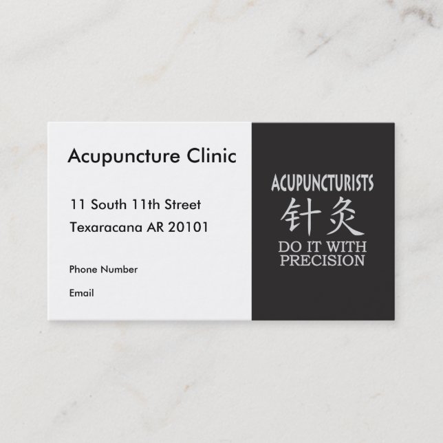 Acupuncture humour appointment card (Front)