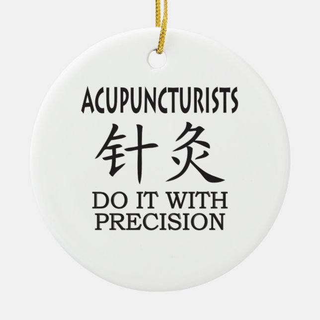 Acupuncture humour ceramic tree decoration (Front)