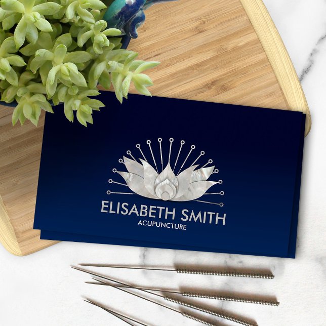 Acupuncture Lotus - Mother of Pearl Business Card (Creator Uploaded)