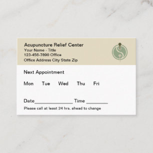 Acupuncture Office Appointment Cards Design