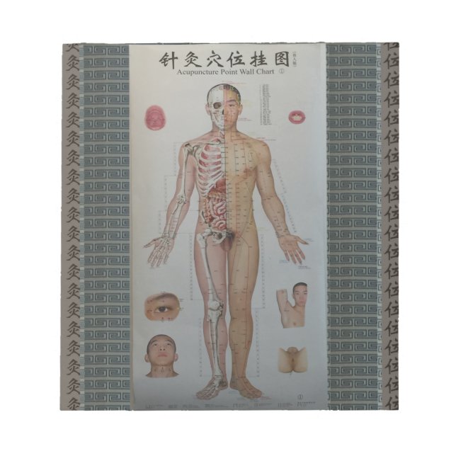 Acupuncture points full body front wall art notepad (Front)