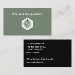 Acupuncture Services Modern Two Side Business Card