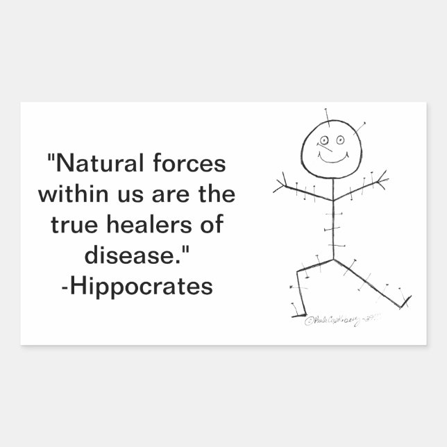 Acupuncture sticky rectangular sticker (Front)