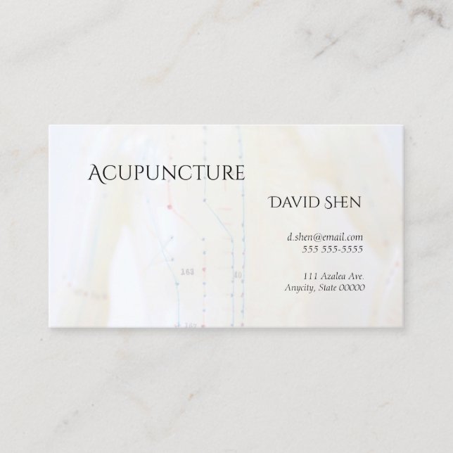Acupuncture torso and arms business card (Front)