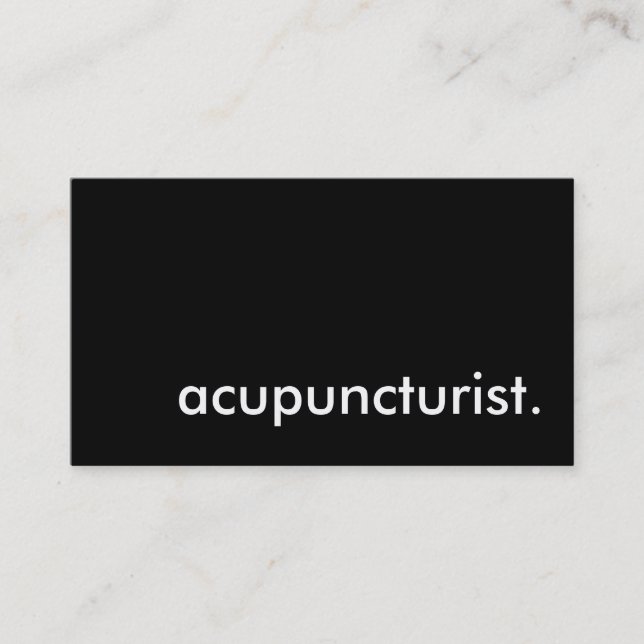 acupuncturist. business card (Front)