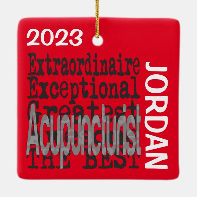 Acupuncturist Extraordinaire CUSTOM Ceramic Ornament (Back)