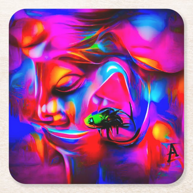 Acusticophobia 2 square paper coaster (Front)