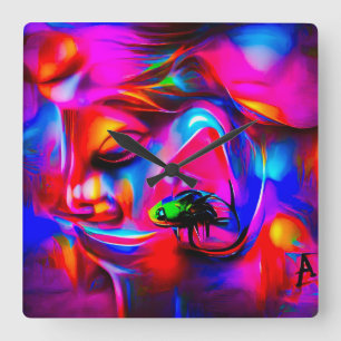 Acusticophobia 2 square wall clock