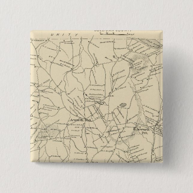 Acworth, Sullivan County 15 Cm Square Badge (Front)