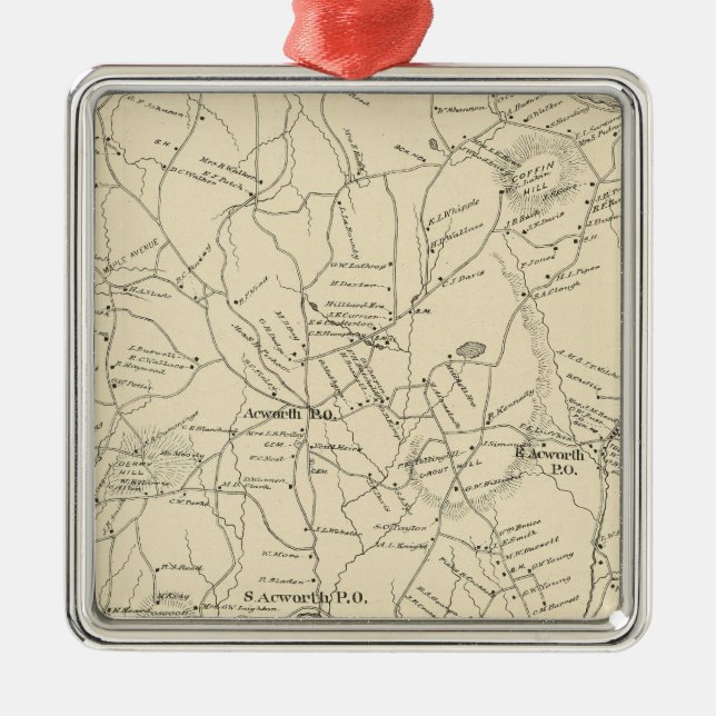 Acworth, Sullivan County Metal Tree Decoration (Front)