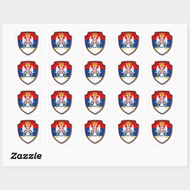 AD 001 - Serbian mediaeval shield Serbia Square Sticker (Sheet)