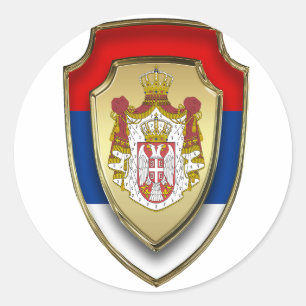 AD 003 - Serbian mediaeval shield Serbia  Classic Round Sticker