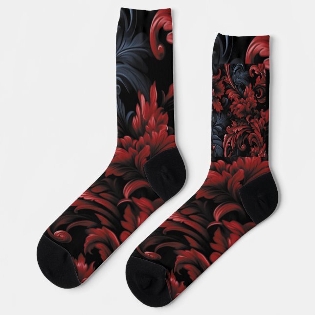 AD 022 - Floral digital graphic pattern Socks (Left)