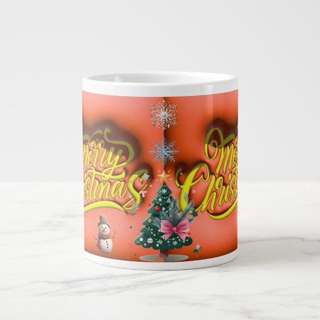 AD 024 - Christmas digital graphic merry christmas Large Coffee Mug (Front)