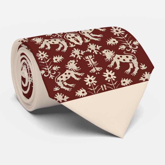 AD 1200s speckled lions print Tie (Rolled)