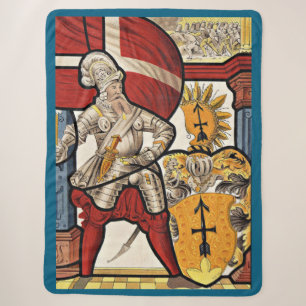 AD 1600 Swiss soldier print Sherpa Blanket