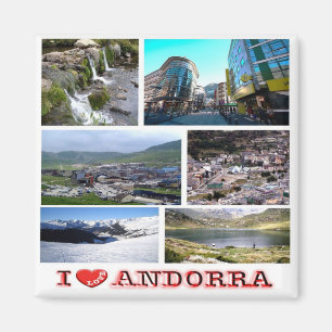 AD - Andorra - I Love - Collage Mosaic Magnet