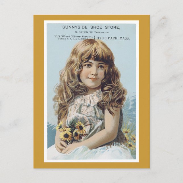 Ad Label Sunnyside Shoe Store Victorian Postcard (Front)