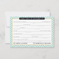 AD LIB RSVP REPLY fun simple bold chervon mint